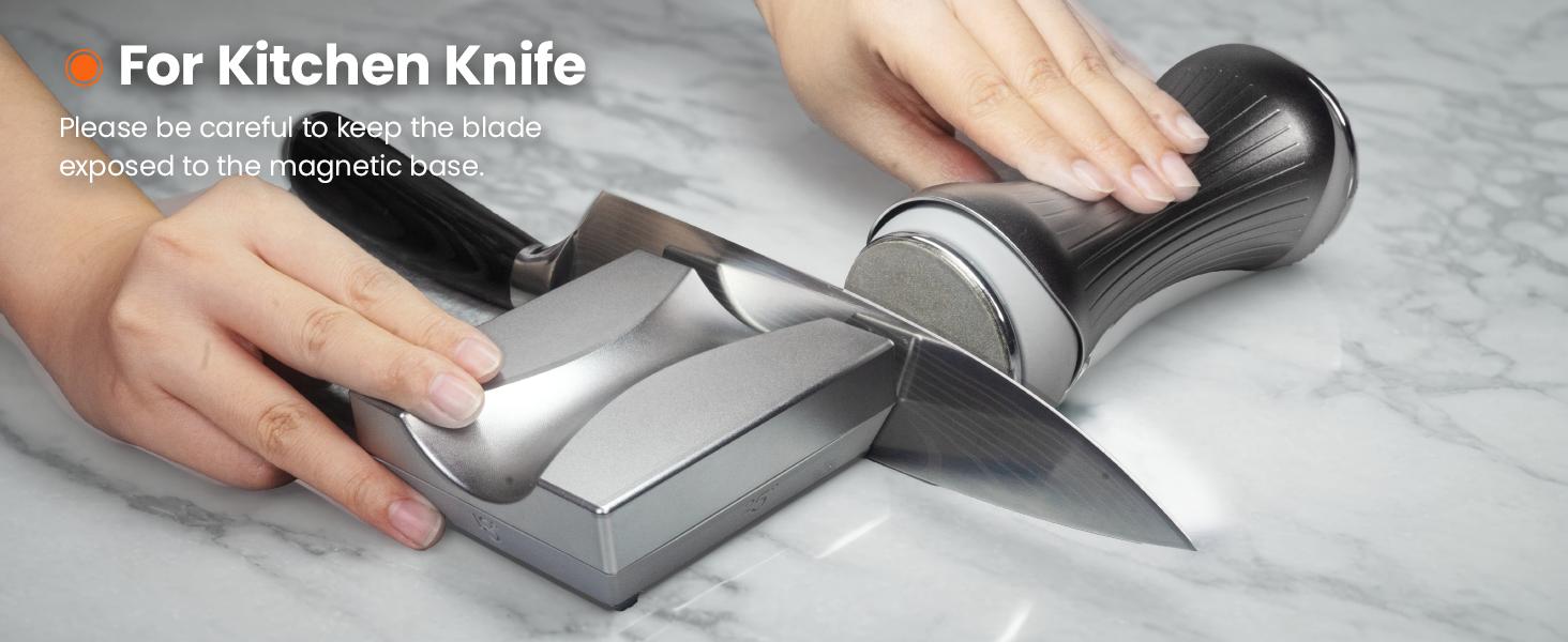 Bonlashrp Rolling Knife Sharpener Aluminum Alloy Gripable Blade Sharpener 360 & 600 Diamond and Strong Magnetic Base Knife Sharpening Kit With 15/18/20/25° Kitchen Knife Sharpener Works for Most Luxury Knife