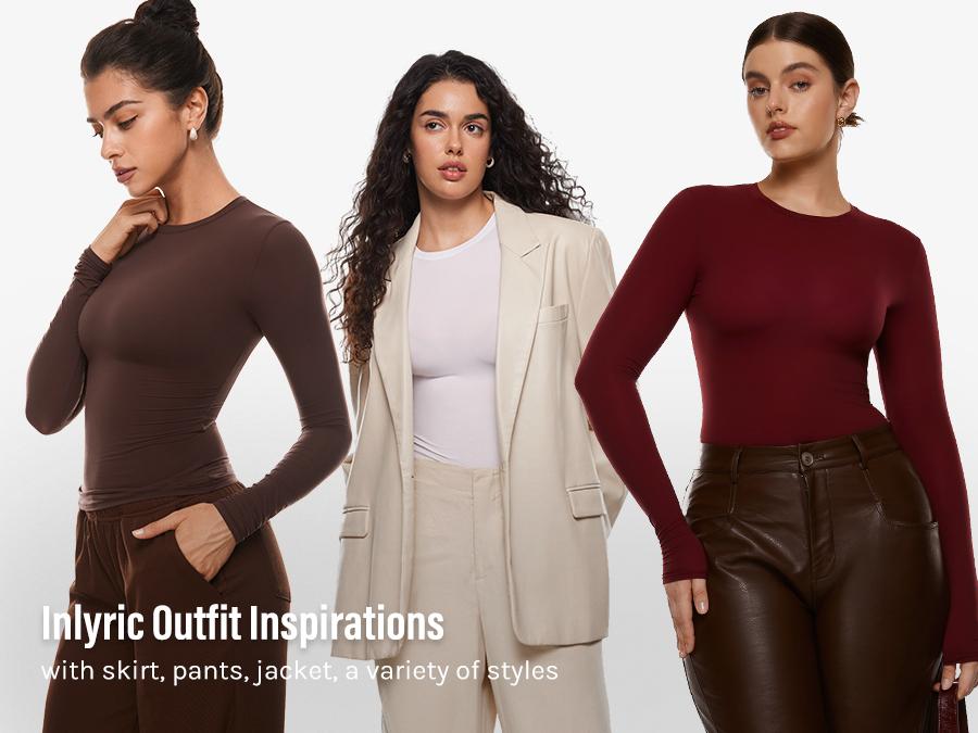 Inbarely Soft Single-Layer Basic Long Sleeve Shirts See Through SpringStatements