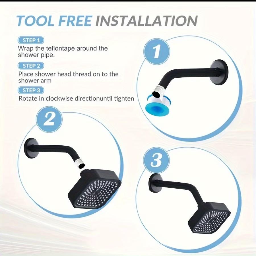 1 High Pressure Shower Head, ABS Material, One Combo Set and One Single Fixed Shower Head Option