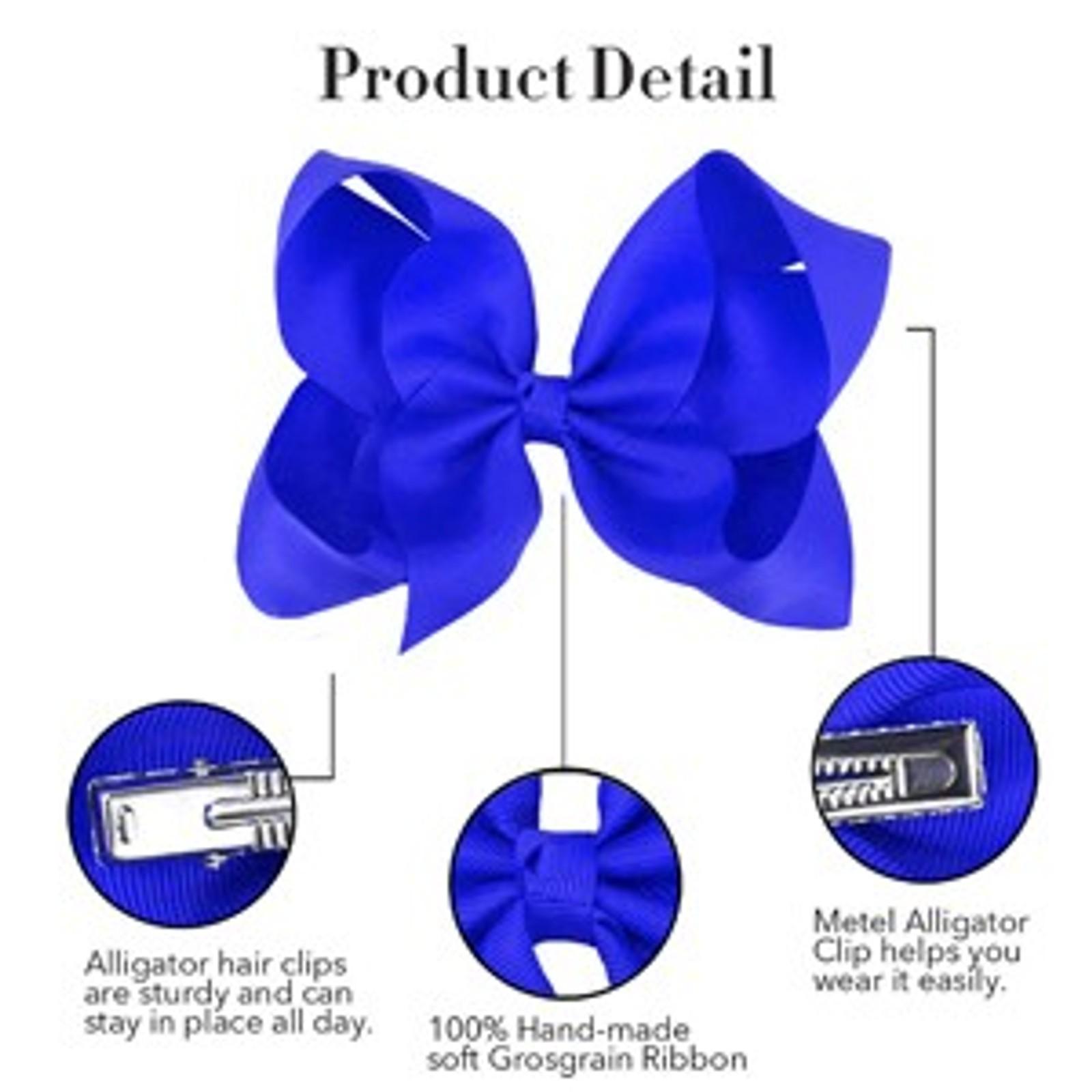 Hair Bows for Girls, 30 Colors 6 Inch Grosgrain Ribbon Hair Bows Clips Alligator Clips Barrettes Hair Accessories, Back to School, Party, Photography, Christmas, Travel | Grosgrain Ribbon Bows Hair Alligator Clips Hair Barrettes for Girls Toddler Inf