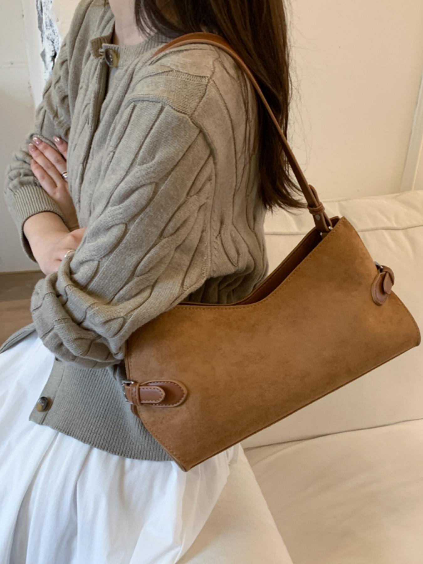 Women's Plain Striped Crossbody Bag, Stylish Versatile Elegant Shoulder Bag, Ideal for Daily Use and Travel, All Seasons, Crossbody Chain Bag