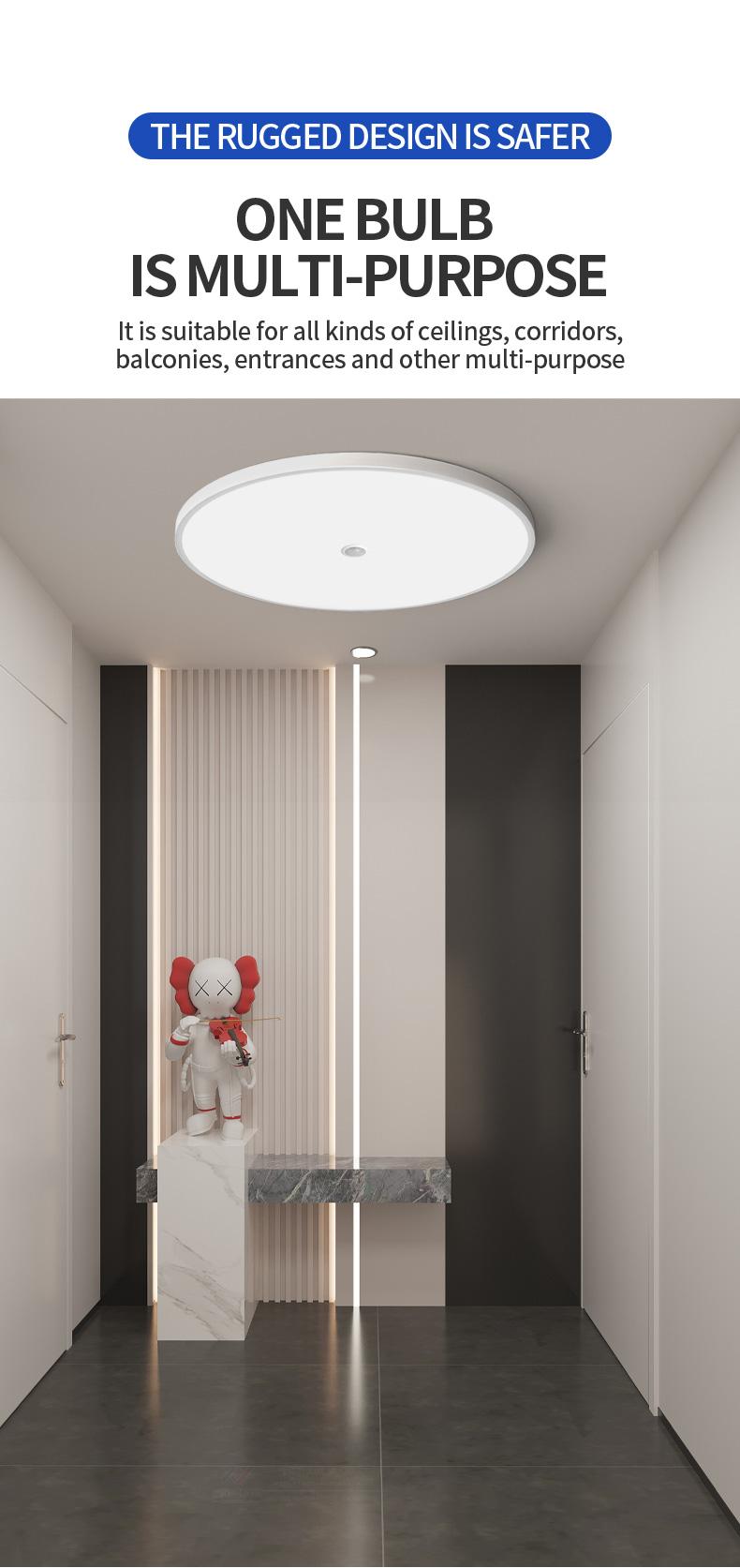 LED Induction Ceiling Light, Staircase Hallway Lamp, Infrared Human Radar Sensor, Smart Voice Control, Energy Efficient Lighting Solution