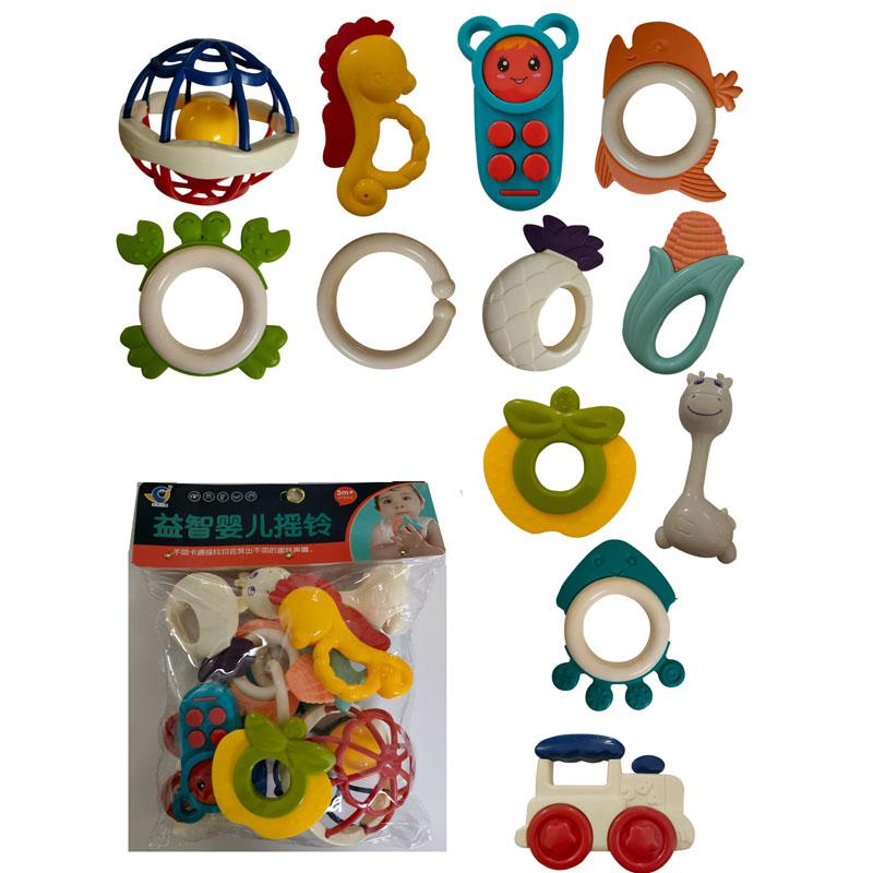 12-Piece Baby Teething Relief Toy Set, Sensory Teether, BPA-Free and Edible Materials, Aids Dental Development and Fine Motor Skills, Perfect Gift for Easter, Mother's Day, Birthdays and Day