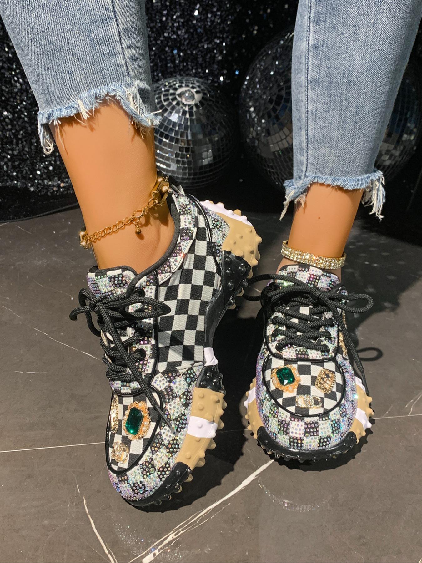 Vintage Distressed Sneakers for Women, Thick Sole Height Increasing Dad Shoes, Unique Design Casual Shoes, Versatile Fashion Footwear