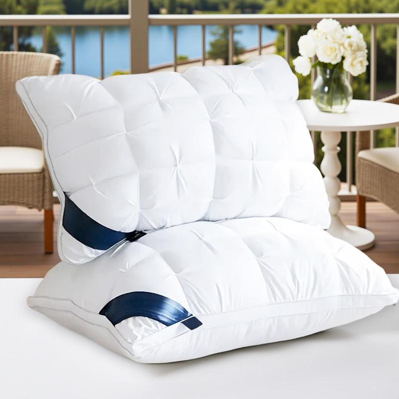 Raybee Pillows Queen Size Set of 2 - Luxury Hotel Quality Pillows for Sleeping, Bedding for Back, Stomach or Side Sleepers, Machine Washable, Comfortable for Quality Sleep - White 【Black Friday】
