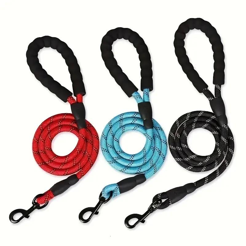 Dog Training Leash with Striped Pattern, Durable Polyamide Material, Padded Handle, Shock Absorption, Suitable for Small Medium Large Dogs