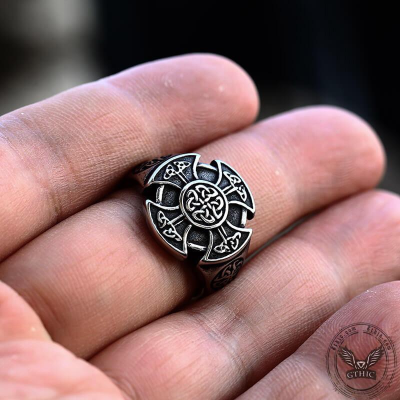 GTHIC Celtic Knot Knights Templar Stainless Steel Viking Ring For Man Fashion Jewelry Personalized Gift