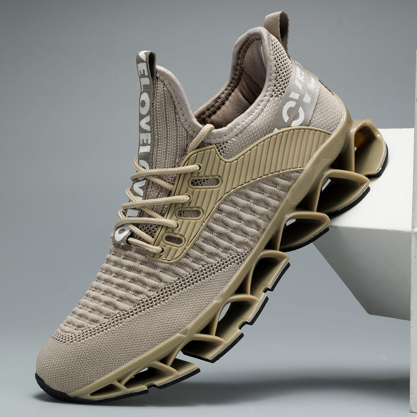 Men's Letter Design Summer Running Shoes，2024 Casual Sneakers，Sporty Hollow Out Design Lightweight Breathable Shoes，Lace Up Shoes for Daily Wear