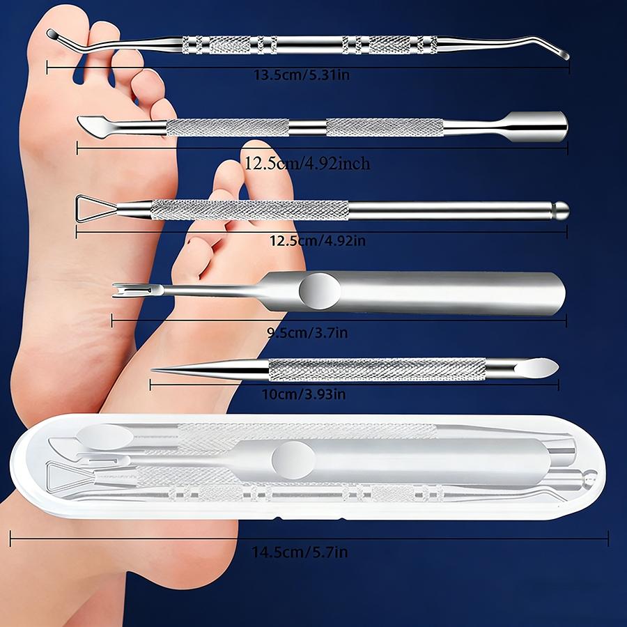 Professional Grade 5pcs Stainless Steel Manicure Pedicure Kit, Portable Travel Case Included, Complete Nail Foot Care Tools with Cuticle Remover and Nail Corrector for Women and Men, Acetone-Free Gel Polish Removal, Excellent Gift Choice