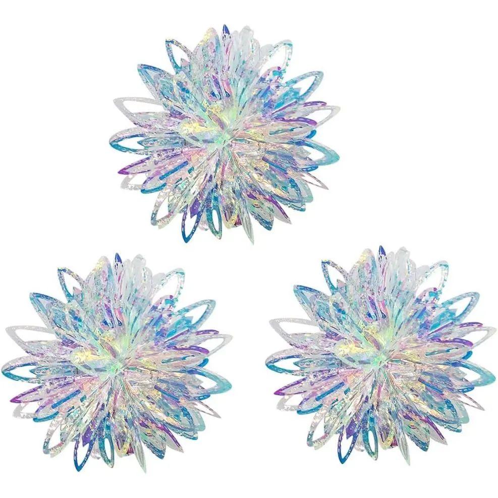 Iridescent Flower Ball Ornament  Decoration, Foil Ceiling Decorative  Ornaments for Christmas Bridal Shower Wedding Birthday Frozen Theme Party Fairy Princess Rainbow Show Decoration