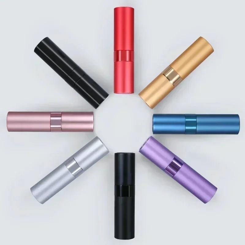 5ML Mini Aluminum Perfume Bottle, Refillable Spray Bottle, Rotating Extendable Nozzle, Empty Cosmetic Dispenser, Ideal for Fragrances
