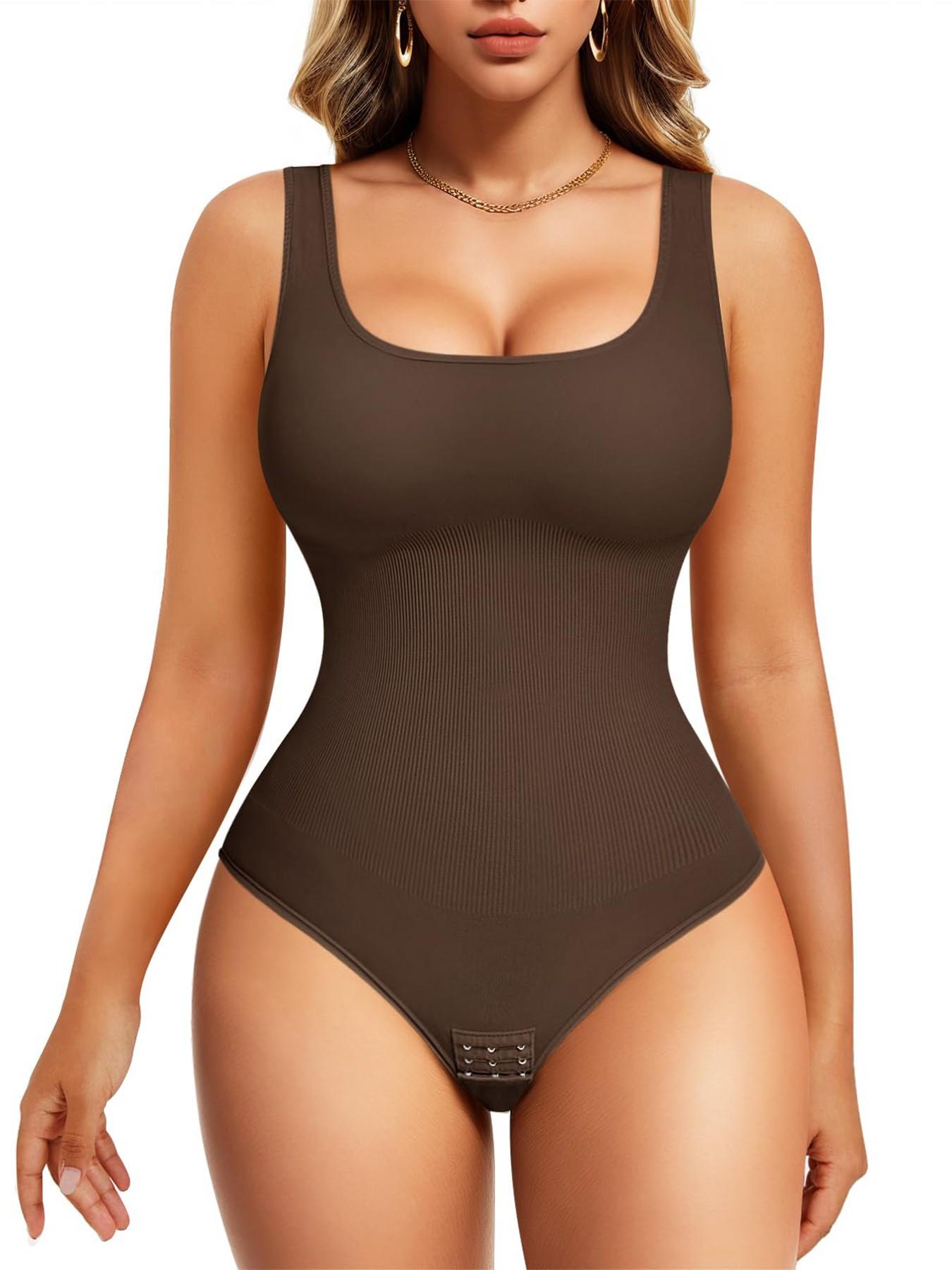Women's Shapewear Bodysuit, Compress Shapewear, Waist Abdomen Ribbed Strengthening, Wide Shoulder Straps, Chest Support, Belly Control, All Seasons