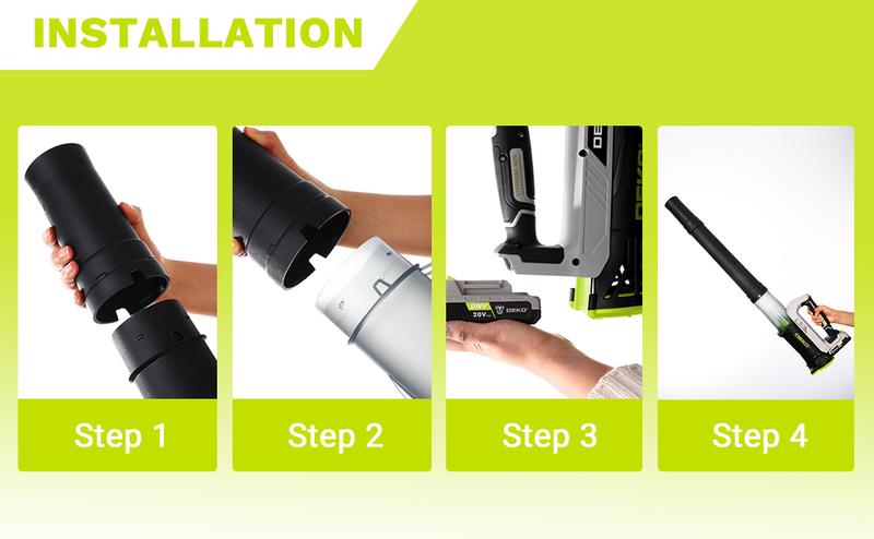 DEKO 20V Cordless Electric Leaf Blower With 2000mAh Battery And Charger 18000RPM Two Speed Settings Lightweight Design With Extension Tube For Lawn Yard Garage Leaves Dust And Snow Removal