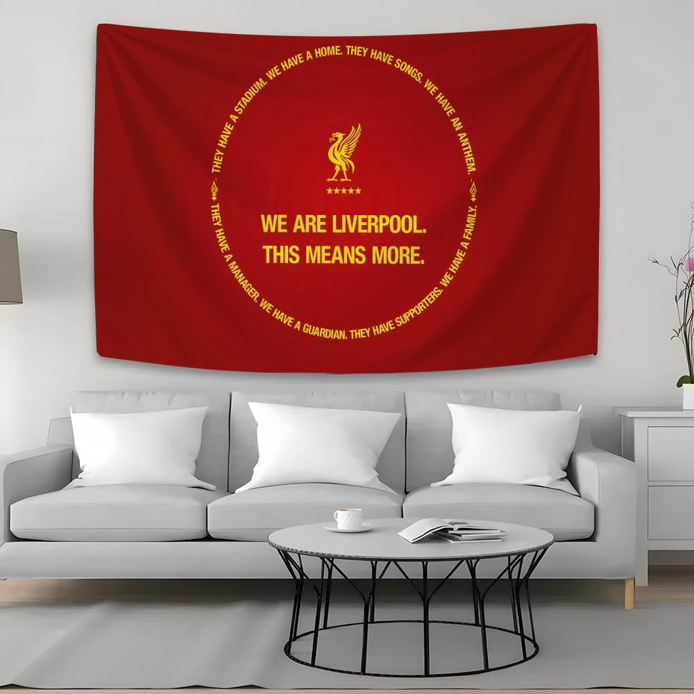 English Premier League L-Liverpool FC Tapestry Background Hanging Cloth Bedroom Room Decor Aesthetic Tapestry Wall Party