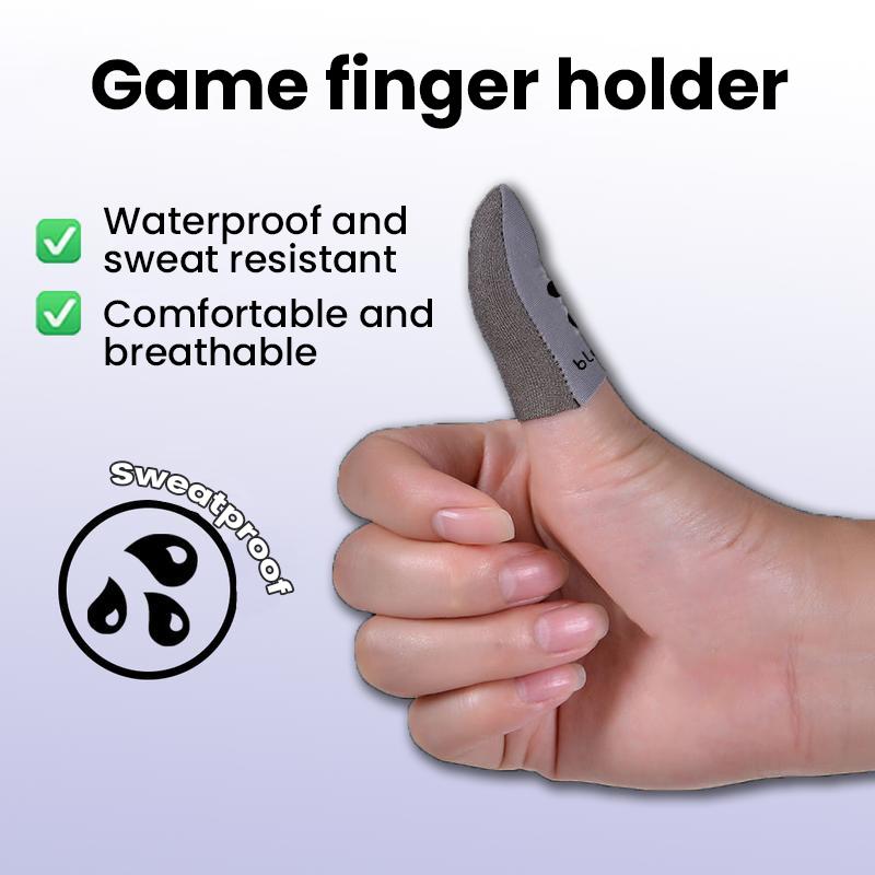 BlueWow Superconductive Silver Fiber Gaming Finger Sleeves Ultra-Stretchy Durable High Sensitivity Sweat-Proof Protection Thumb Grip for Mobile Game Controller