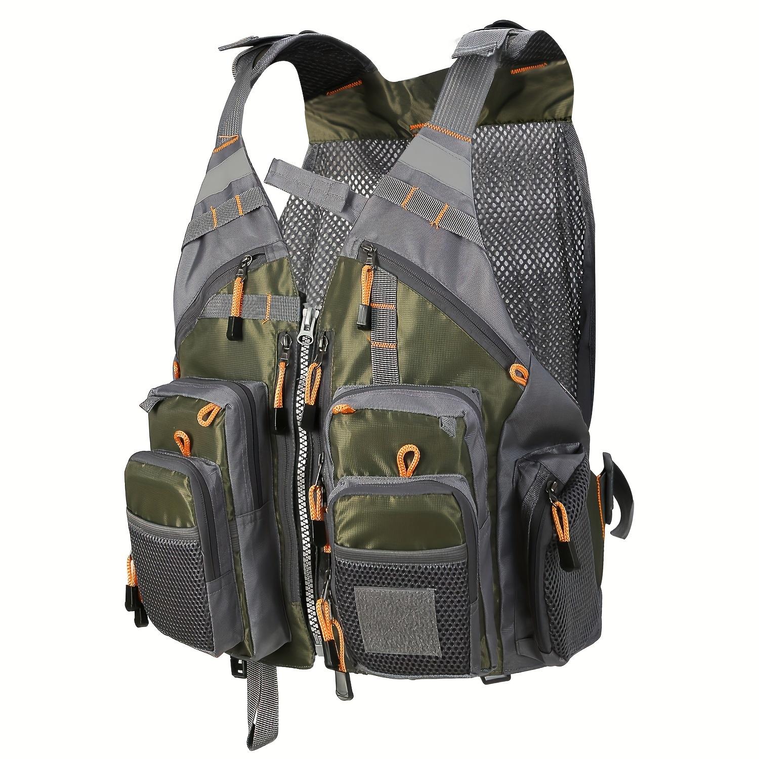 1-Piece Multi-Pocket Breathable Mesh Fishing Gear Bag Unisex Adjustable Fishing Vest Summer Outdoor Vest Camping, Photography, Outdoor Activities Fishing Gear Backpack Adjustable size M–2XL Father's Day Gi