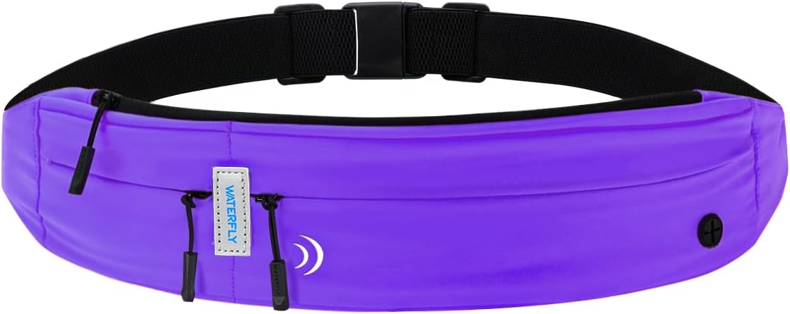 WATERFLY Slim Running Belt Fanny Pack for Women Men Phone Holder Runners Pouch Waist Belt for Workout Jogging Multifunctional Sports Bag water-resistant Outdoor Gear