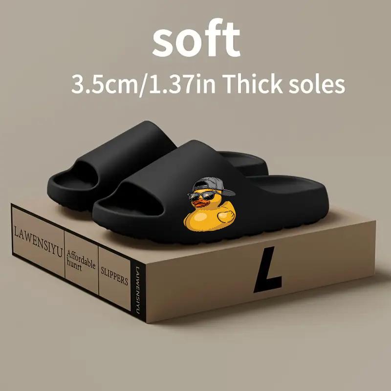 Hip Hop Rubber Duck Slippers for Men Women Kids Cool Cartoon Duck Design Comfortable Non Slip Home Slippers Funny Animal Beach Slides Casual Summer Sandals Lightweight Indoor Outdoor Shoes