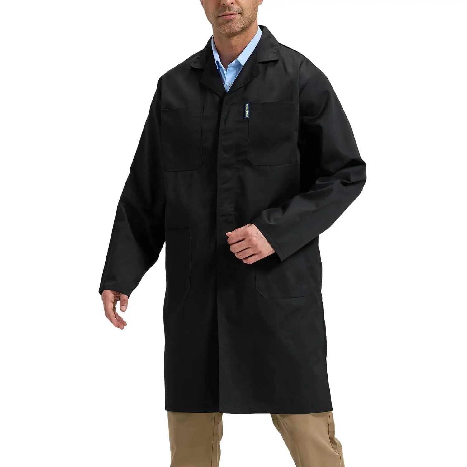 Work Shop Coat for Men Chemist Lab Coat Workwear Long Jacket for Mechanic