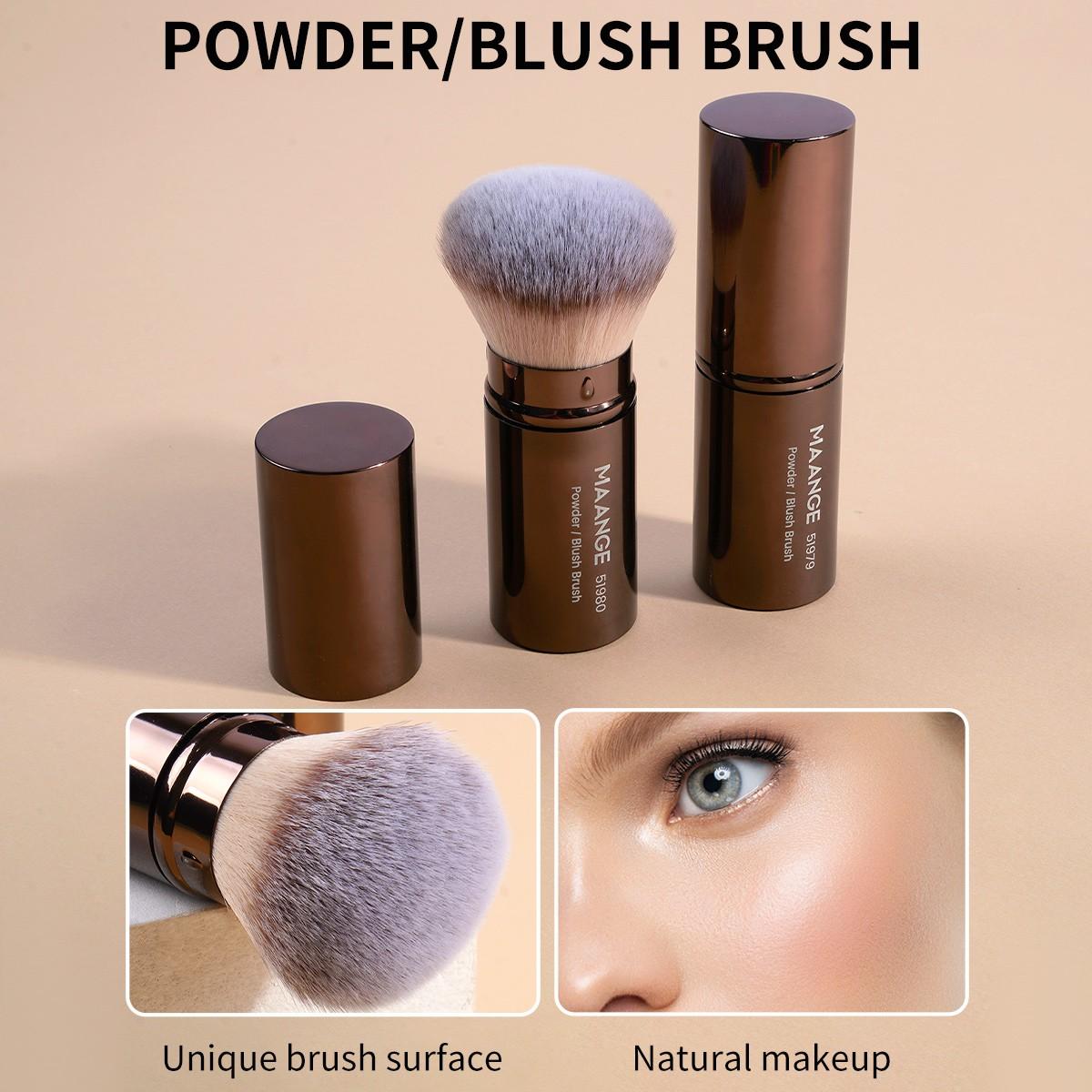 Maange 6-Piece Aluminum Tube Makeup Brush Set, Blush Brush, Powder Brush, Contour Brush, Concealer Brush, Highlighter Brush, Cosmetic Tools