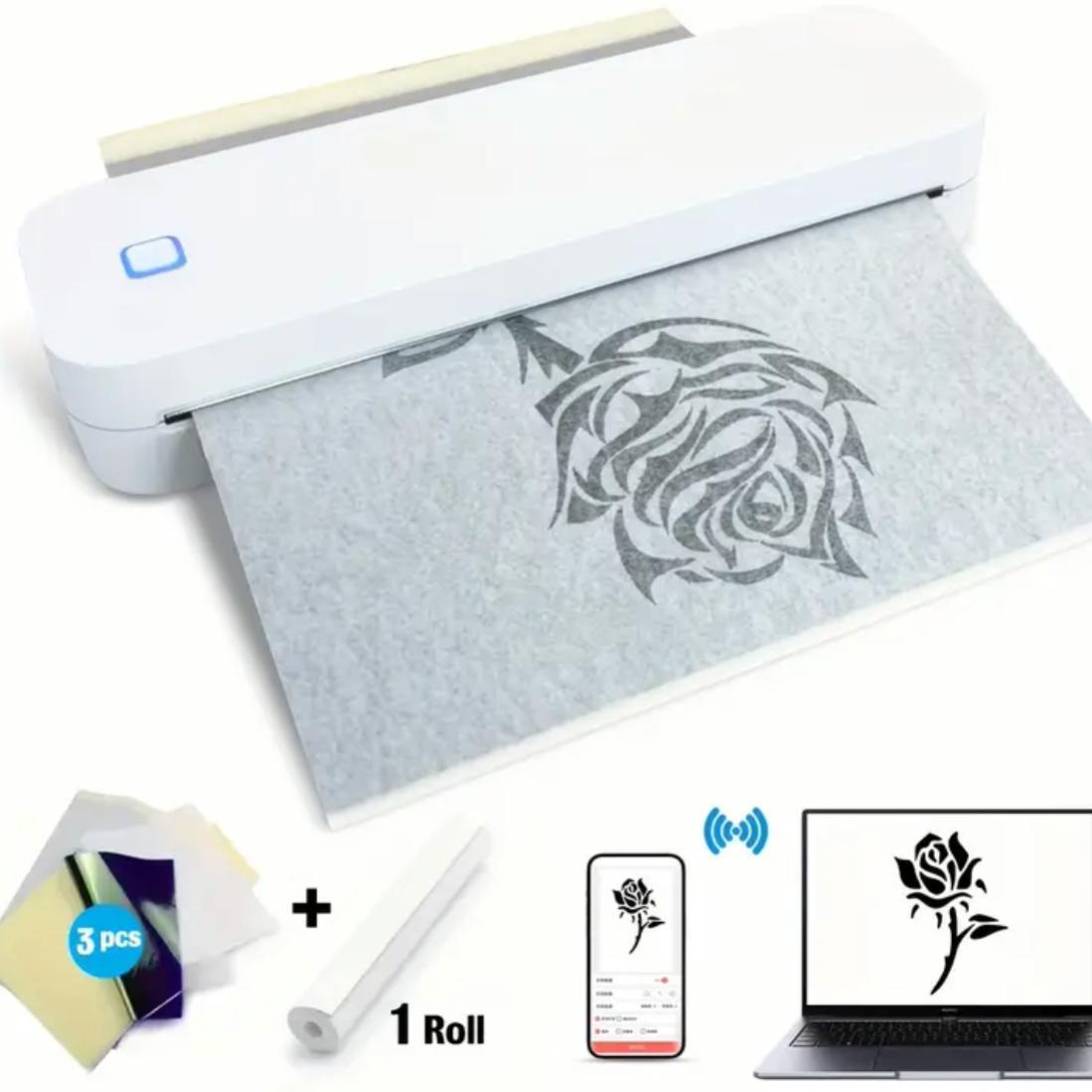 Christmas Gift, A4 Thermal Printer, Tattoo Paper Printer, Print Papers, Labels, Texts, Notebooks, Transfer Papers, Photos, Travel & Office Use, Portable Thermal Printer
