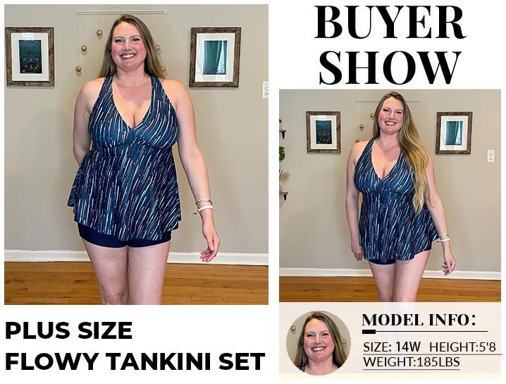 Aqua Eve Plus Size Swimsuits with Shorts Two Piece Tankini for Women Flowy Bathing Suits Athletic Swimwear Aqua Eve Plus Size Swimsuits with Shorts Two Piece Tankini for Women Flowy Bathing Suits Athletic Swimwear