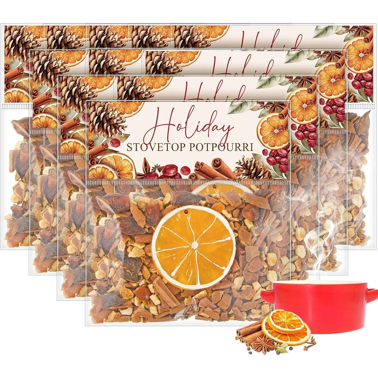 12-Pack Fragrance Perfume Scented Aroma Freshener Potpourri Simmer Pot Kit, Christmas Holiday Stocking Stuffer Gifts for Indoor Home Ambiance Enhancement