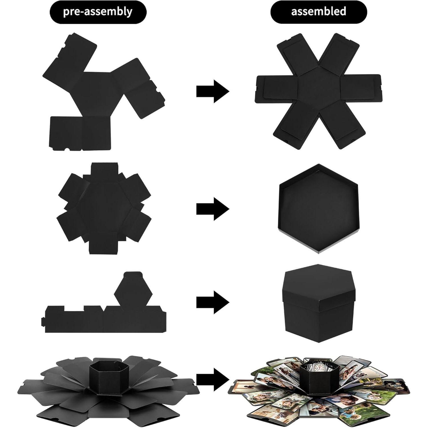 Explosion DIY Gift Set, Exploding Love Box for Couples, Sentimental Gift for Wedding, Birthday Party, Boyfriend, Girlfriend, Scrapbook Style Photo Album, Memory Box