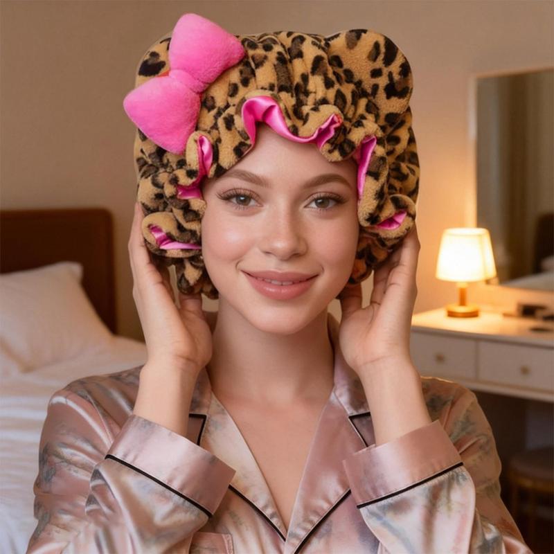 1PC Women' Teddy Bear Bonnet Adjustable Plush 3d bonnets, Plush Teddy Satin-lined Bonnets，Breathable Sleep Bonnet for New Year Parties, Holiday & Winter Events， - Cute Hair Care Cap for Themed Events & Casual Attire