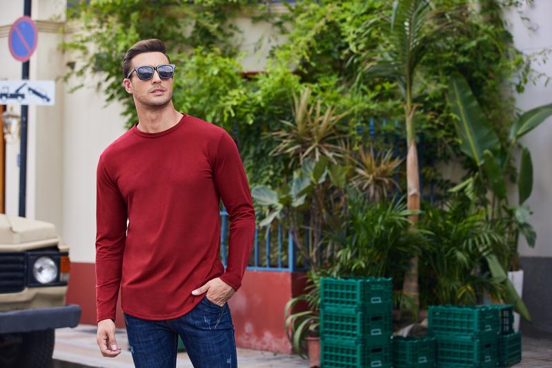 COOFANDY Men 2 Pack Muscle Fitted T Shirt Gym Workout Athletic Long Sleeves Tee