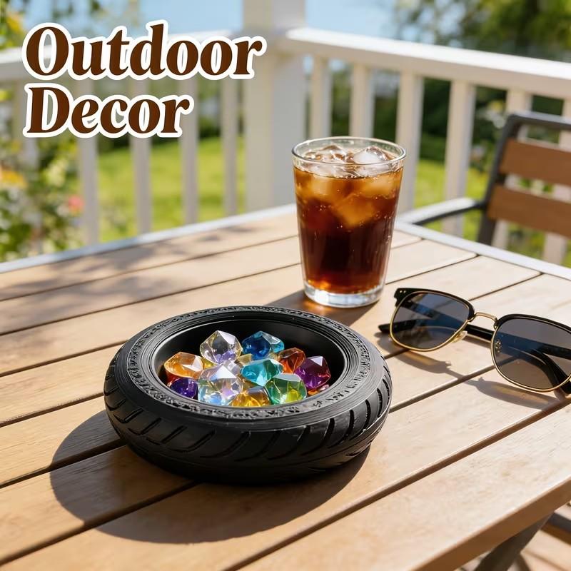 Tire Storage Box, Novelty Car Tire Organizer Tray, Home Decor Shelf, Key and Coin Holder, Perfect Gift for Motorcycle Enthusiasts