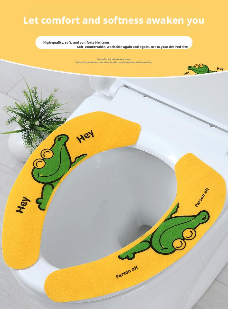 Waterproof Cartoon Toilet Seat Sticker – Universal Self-Adhesive & Cuttable Soft Cushion Pad 2PCS