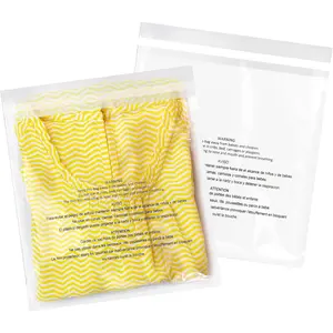 200 Pcs 11" x 14" Clear Poly Bags with Suffocation Warning Self Seal 1.6 Mil for Shipping Packaging T-Shirt with Permanent Adhesive