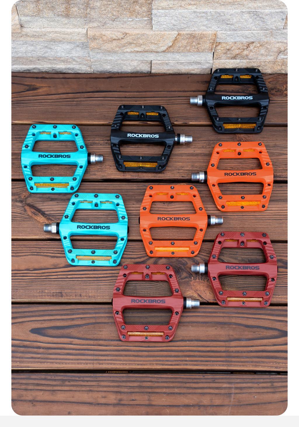 ROCKBROS Bicycle Nylon Pedal Effort-Saving MTB Road Bike Folding Bike Pedal Lightweight Single Bearing Stable Cycling Pedal Bicycle Parts