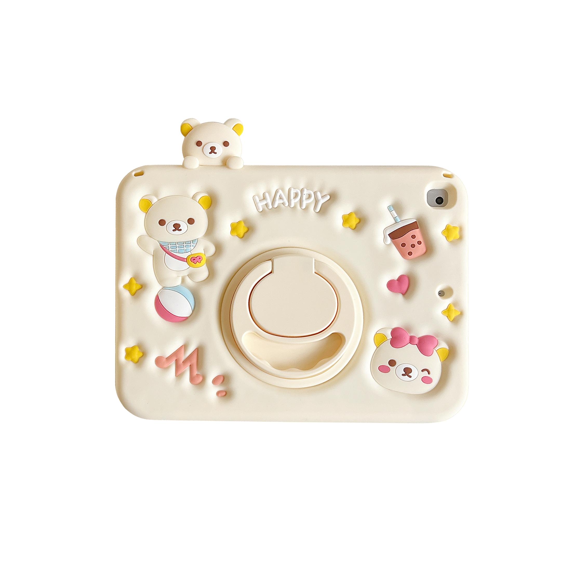 For IPad Air Mini 2 3 4 5 6 7 10.9 Pro 11 9 8 7th 10.2 10.5 GenA16 Child 3D Easy bear Tablet pen slot Protective Same phone case For IPad Air Mini 2 3 4 5 6 7 10.9 Pro 11 9 8 7th 10.2 10.5 GenA16 Child 3D Easy bear Tablet pen slot Protective Same phone case