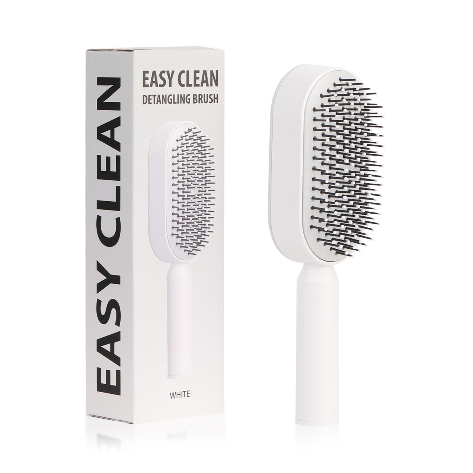 1pc Press-Down Easy-Clean Hair Comb, Anti-Tangle Scalp Massage Brush, Anti Tangle Brushes, Dry/wet Use Styling Comb, Detangling Brush For Curly Hair, Ideal for Long Curly Hair, Short Hair, Home, Salon, Travel