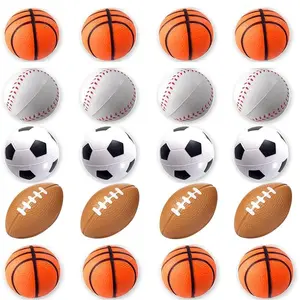 12/48PCS Mini Foam Balls Sensory Toys Baseball Football Basketball Soccer Stress Ball Fidget Toys for Kids Adult Party Favors