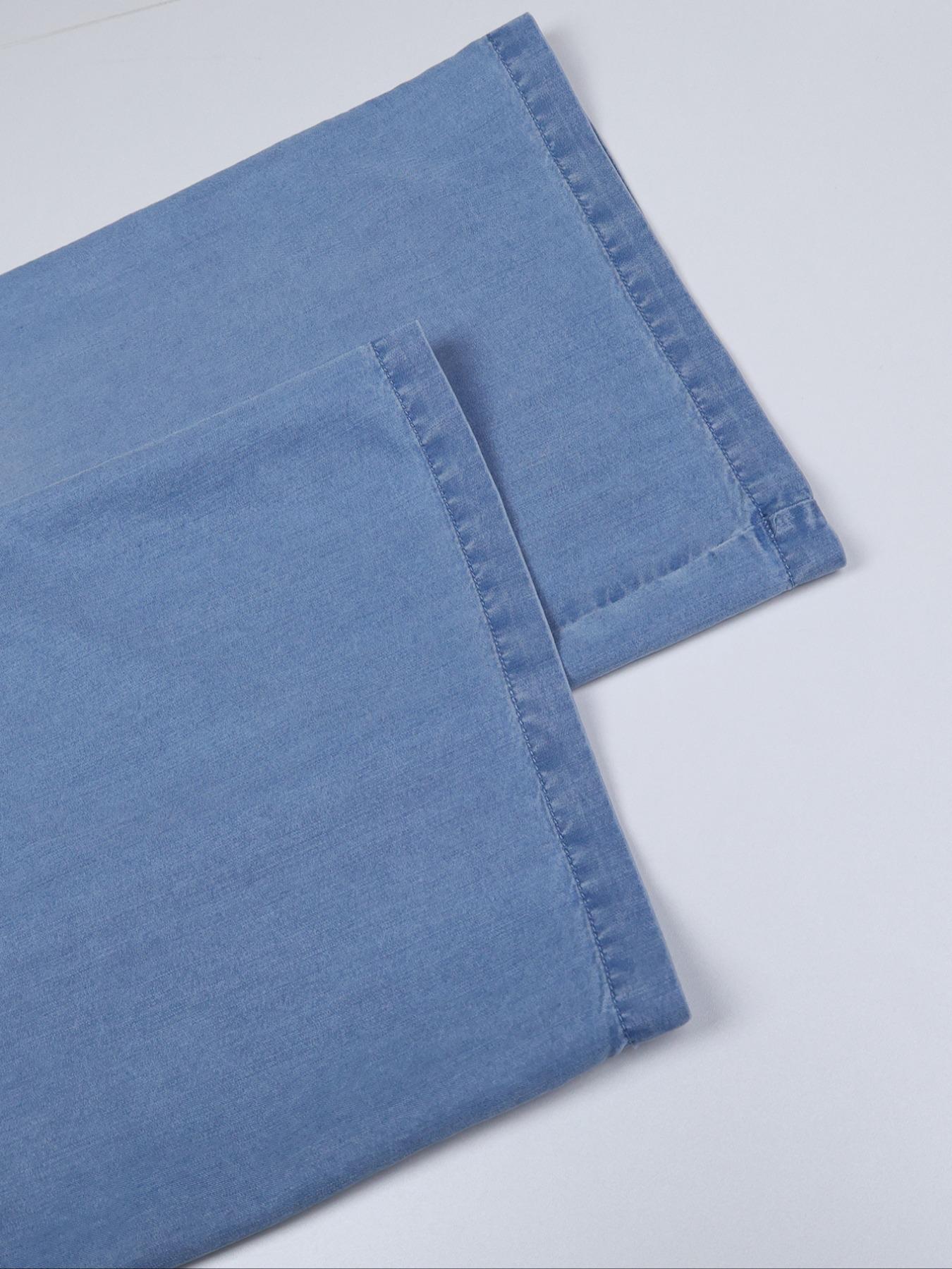 Women's Thin Silk High Waisted Denim Loose Drawstring Pants, Casual Style, All Seasons, Plain Pattern, Comfortable and Stylish