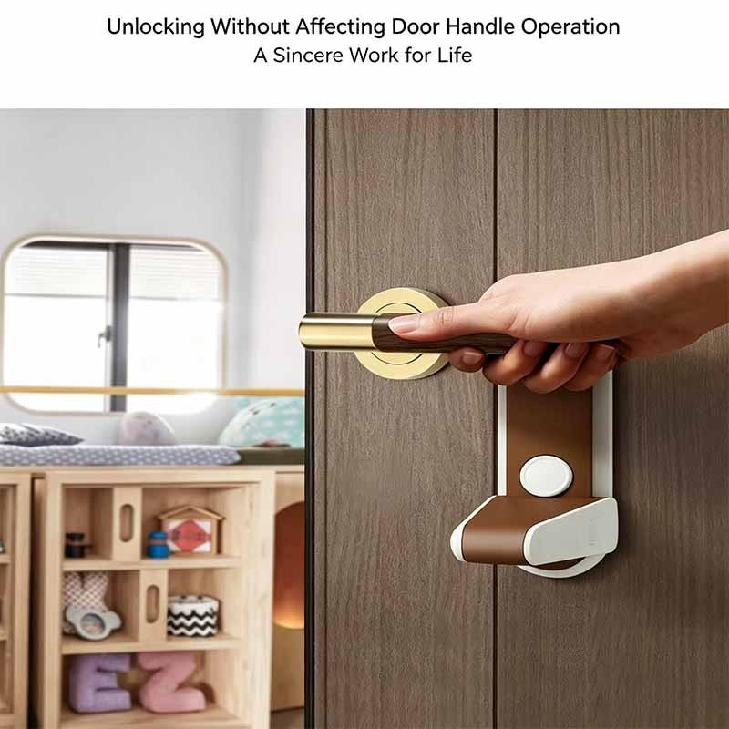 Multi-Function Safety Lock, Child and Pet Protection, No Drilling, Magic Door Handle Lock, Easy Installation, Suitable for Bedroom Doors, Nightstands