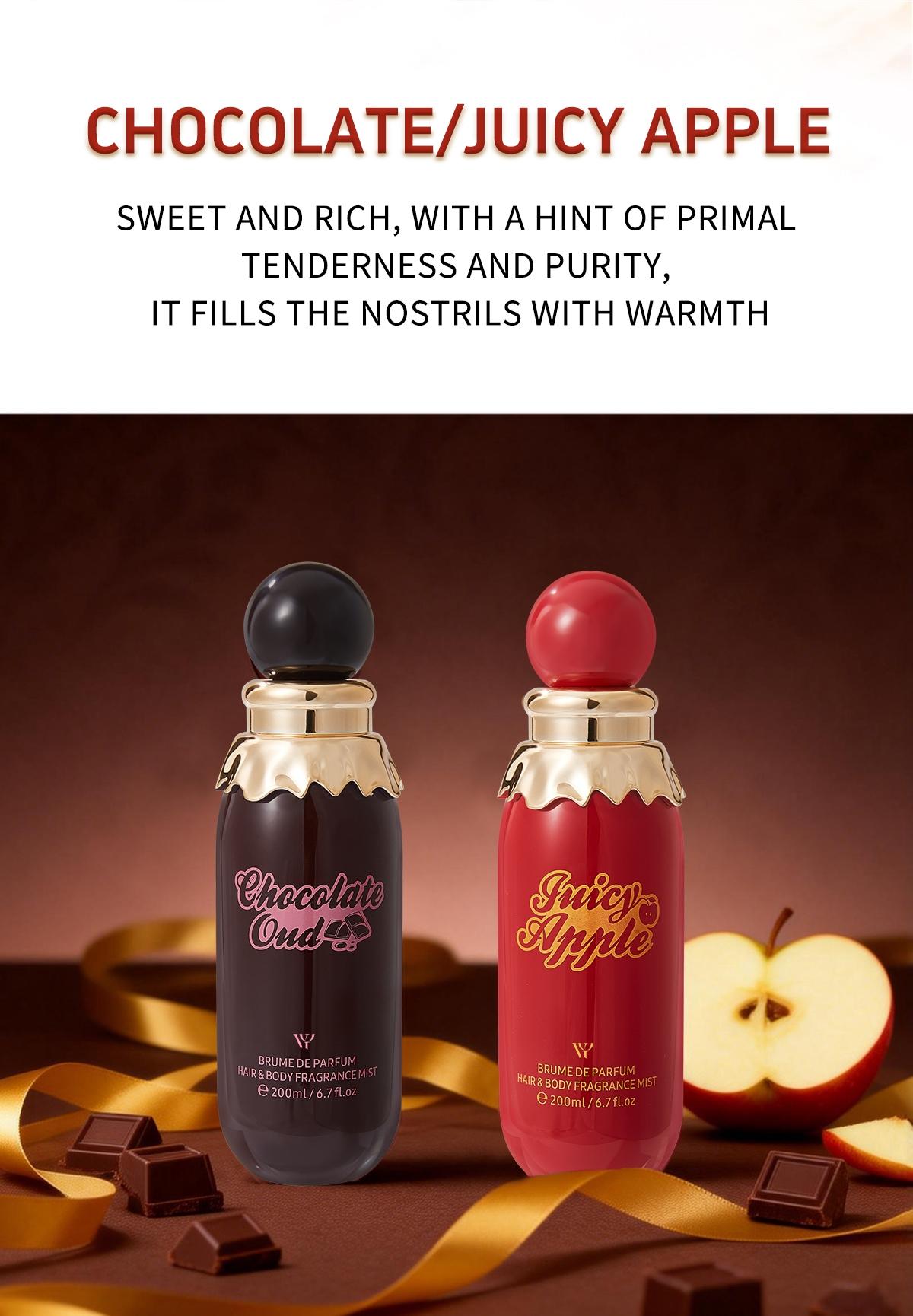 Women's Perfume Spray with Four Fragrances, Cotton Candy, Chocolate, Vanilla, Apple, Long-Lasting Niche Scent, High-Quality Ingredients