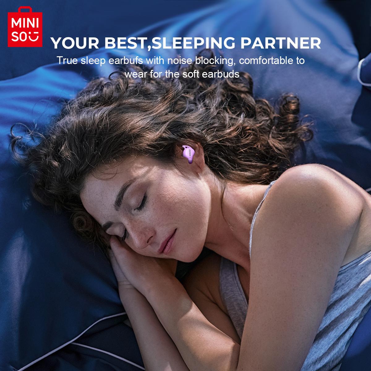 MINISO Sleep X16 Bluetooth Sleep Earbuds Noise Blocking Earbuds for Sleep Comfortable Fit Bluetooth 5.4 Wireless Headphones for Unlimited Sleep Sounds Sleep Monitor Personal Alarm Bluetooth Earphone Side Sleeper Supoort All Smart Phone