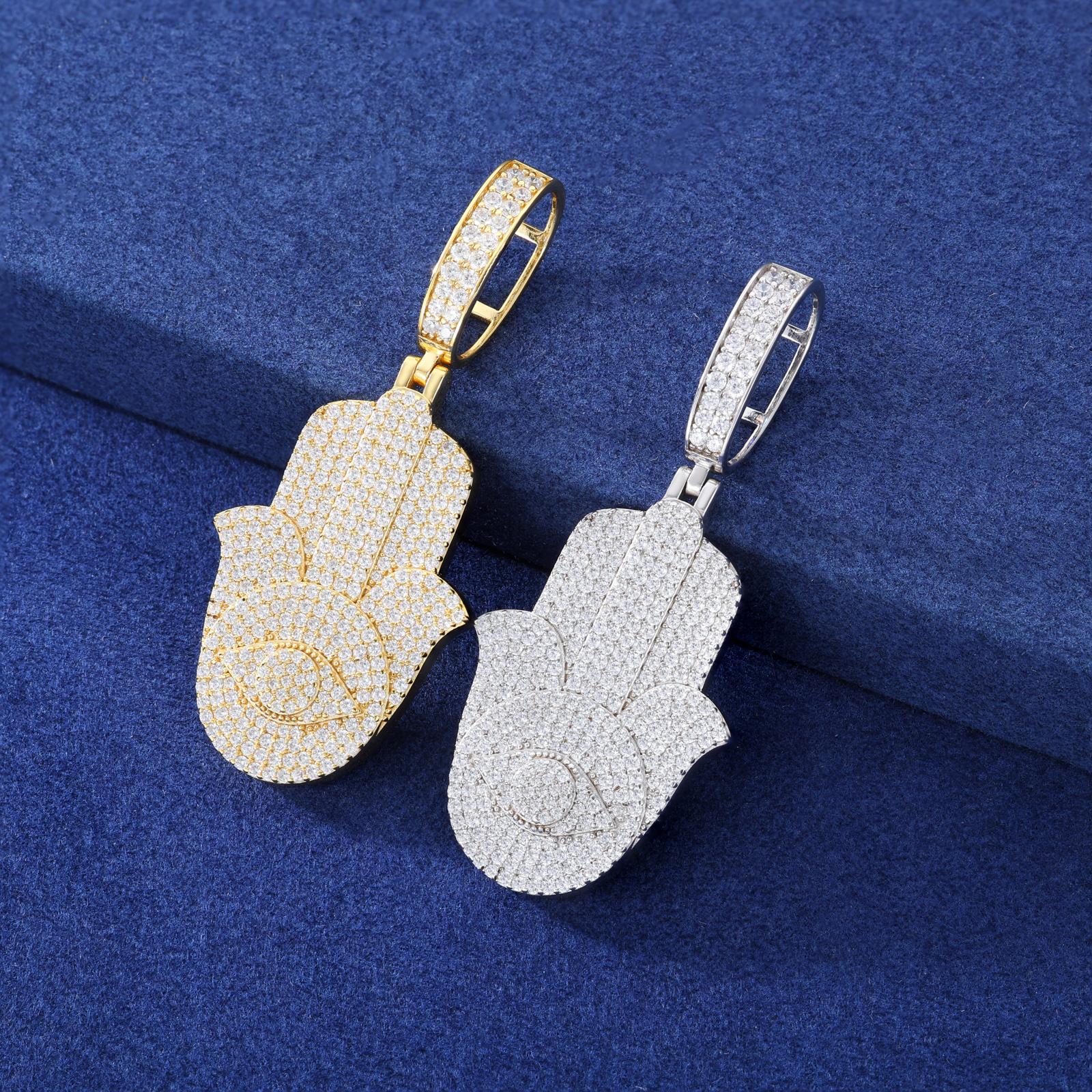 【#P514】UCCIYO 18k Gold-Plated Lab-Created Moissanite S925 Sterling Silver Synthetic Moissanite Pendant Necklace for Women Men Hip Hop Jewelry Gift