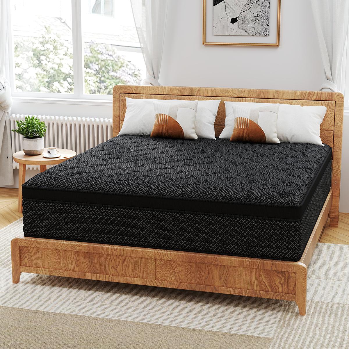 MULINATURE 12" 14" Gel Memory Foam Mattress Hybrid Spring Twin Full Queen King Size Bed In A Box Medium Firm Comfort Body Support Mattresses Cool Black MULINATURE 12" 14" Gel Memory Foam Mattress Hybrid Spring Twin Full Queen King Size Bed In A Box Medium Firm Comfort Body Support Mattresses Cool Black