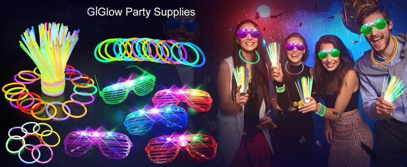 MICRENCY 168Pcs Party Set Supplies - 40 Colorful Finger Lights, 12 LED Glasses, 40 Glow Sticks, 100 Luminous Sticks for Weddings, Birthdays, Concerts, Events & Festive Atmospheres