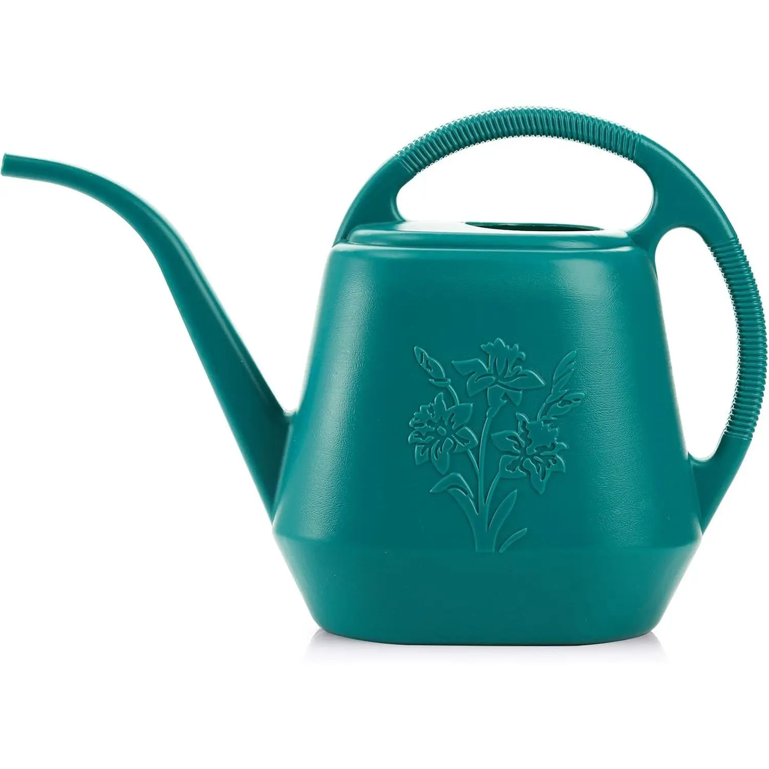 1-Gallon Plastic Watering Can with Comfortable Handle, Garden Watering Cans Long Spout for Indoor Outdoor Watering Plants (Green)