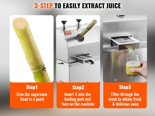 VEVOR Commercial Sugar Cane Juicer, 750W Electric Sugarcane Juicer Machine with 661LBS/H High Output, 3 Stainless Steel Rollers, Sugarcane Juice Press Extractor Squeezer on Wheels for Home/Commercial VEVOR Commercial Sugar Cane Juicer, 750W Electric Sugarcane Juicer Machine with 661LBS/H High Output, 3 Stainless Steel Rollers, Sugarcane Juice Press Extractor Squeezer on Wheels for Home/Commercial