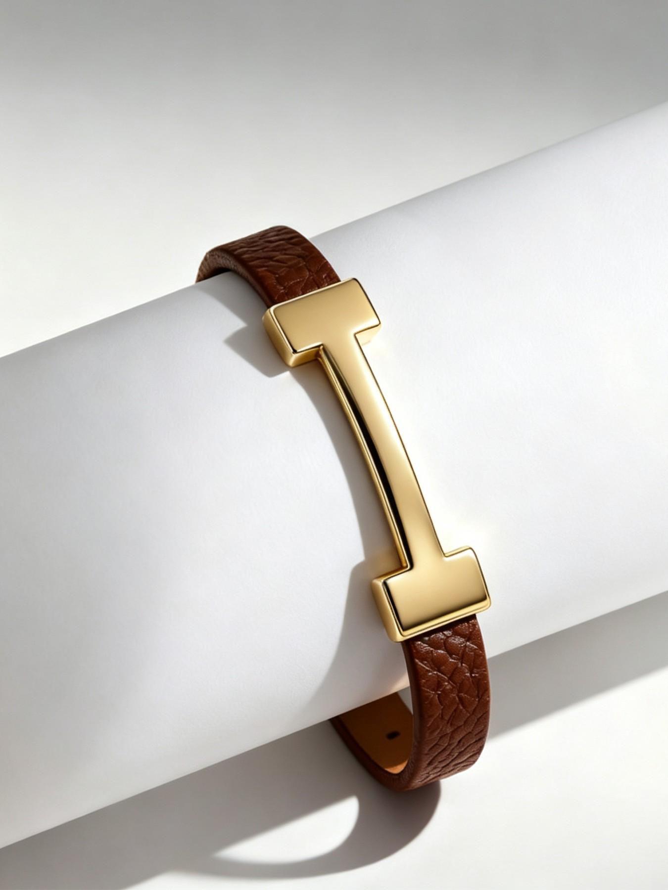 1pc Simple PU Leather Wristband, Industrial Style Decorative Bracelet, Versatile Commuter Accessory, Perfect Gift for Girlfriend