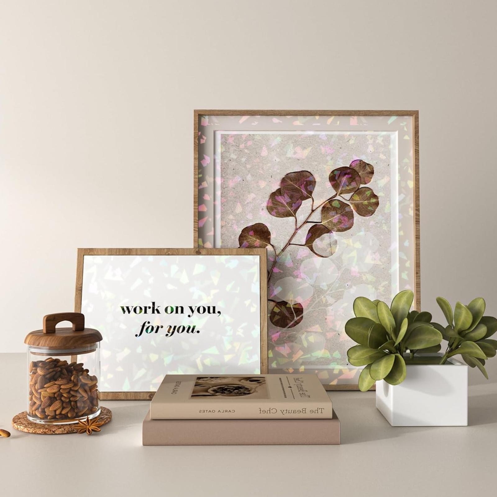 Transparent High Gloss Cold Press Film, 20/40 Sheets A4 Size 8.3x11.7 Inches, Mixed Styles Diamond Rainbow Star Dot, Waterproof Self-Adhesive Vinyl Stickers