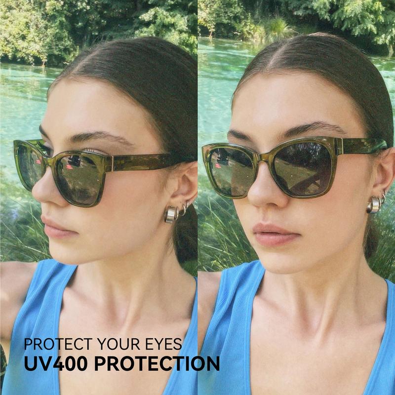 ZENOTTIC Cateye Polarized Sunglasses for Women Oversized UV400 Protection Retro Shades Designer Style Seaside Holiday Gift Idea - Sunglasswomen