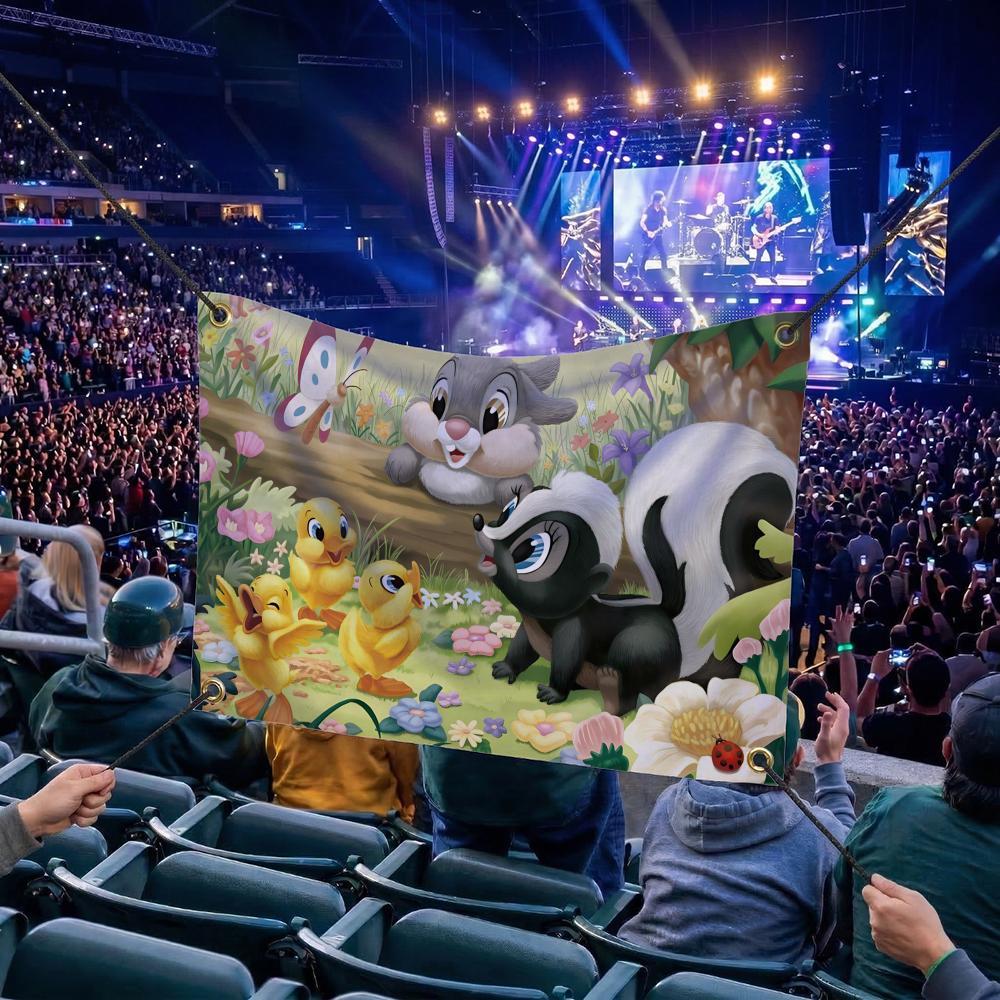 B-Bambi CARTOON Flags Multi Size Atmosphere Flag, Cheerleading Hand Pulled Banner, Portable Outdoor Event Flag & Wall Decor for Sports, Parties, Home and Room Decoration